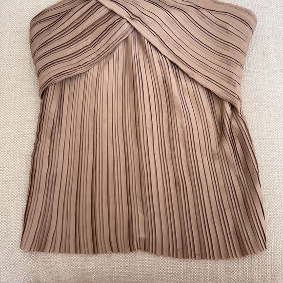 Claude Pleated Ona Top Brown Halter Size XS - Picture 3 of 8